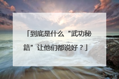 到底是什么“武功秘籍”让他们都说好？