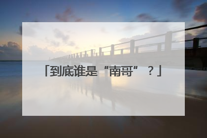 到底谁是“南哥”？