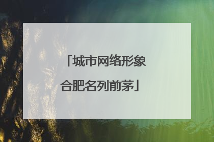 城市网络形象合肥名列前茅