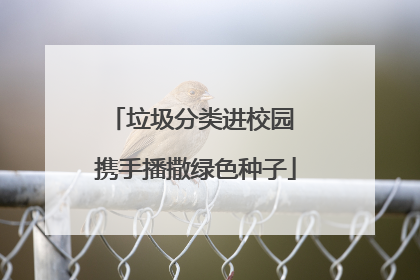 垃圾分类进校园 携手播撒绿色种子