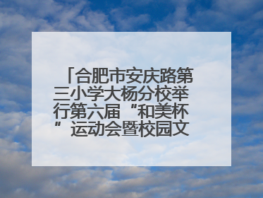 合肥市安庆路第三小学大杨分校举行第六届“和美杯”运动会暨校园文化艺术节
