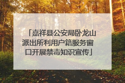 嘉祥县公安局卧龙山派出所利用户籍服务窗口开展禁毒知识宣传