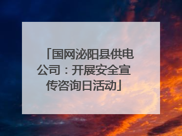 国网泌阳县供电公司：开展安全宣传咨询日活动