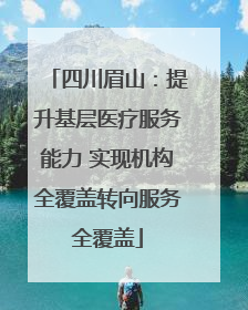 四川眉山：提升基层医疗服务能力 实现机构全覆盖转向服务全覆盖
