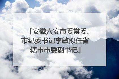 安徽六安市委常委、市纪委书记李敏拟任省辖市市委副书记