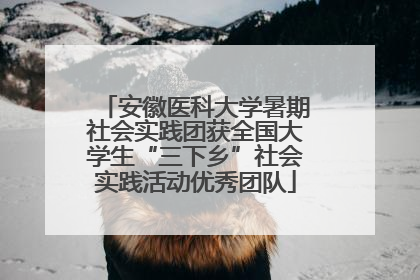 安徽医科大学暑期社会实践团获全国大学生“三下乡”社会实践活动优秀团队
