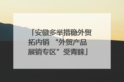 安徽多举措稳外贸拓内销 “外贸产品展销专区”受青睐