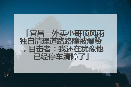 宜昌一外卖小哥顶风雨独自清理道路路障被爆赞，目击者：我还在犹豫他已经停车清障了