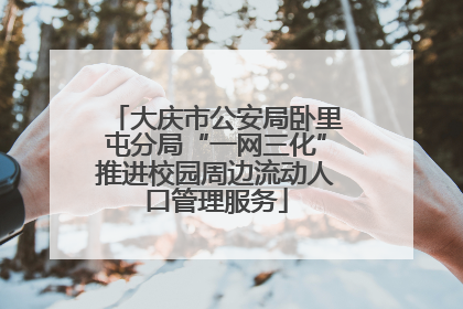 大庆市公安局卧里屯分局“一网三化”推进校园周边流动人口管理服务