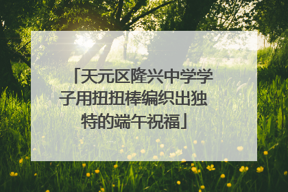 天元区隆兴中学学子用扭扭棒编织出独特的端午祝福