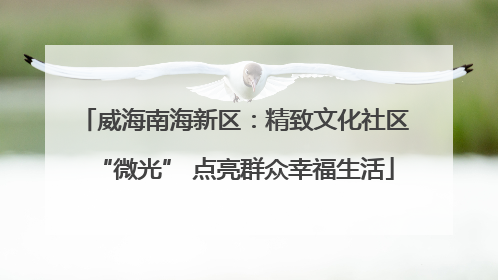 威海南海新区：精致文化社区“微光” 点亮群众幸福生活