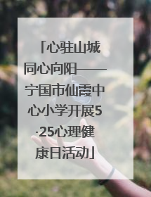 心驻山城 同心向阳——宁国市仙霞中心小学开展5·25心理健康日活动