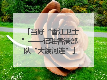 当好“香江卫士”——记驻香港部队“大渡河连”