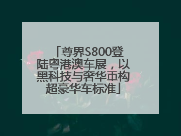 尊界S800登陆粤港澳车展，以黑科技与奢华重构超豪华车标准