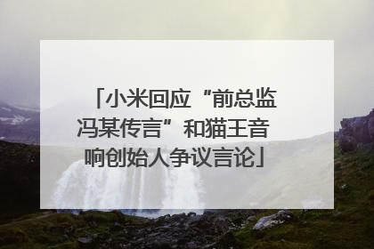 小米回应“前总监冯某传言”和猫王音响创始人争议言论