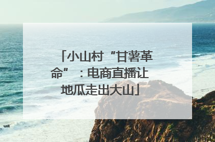 小山村“甘薯革命”：电商直播让地瓜走出大山