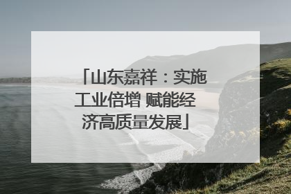 山东嘉祥：实施工业倍增 赋能经济高质量发展