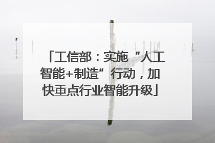 工信部：实施“人工智能+制造”行动，加快重点行业智能升级