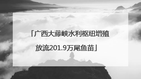广西大藤峡水利枢纽增殖放流201.9万尾鱼苗