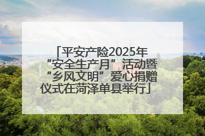平安产险2025年“安全生产月”活动暨“乡风文明”爱心捐赠仪式在菏泽单县举行