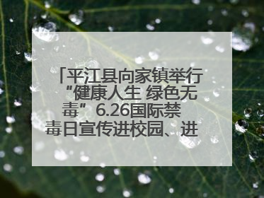 平江县向家镇举行“健康人生 绿色无毒”6.26国际禁毒日宣传进校园、进社区活动