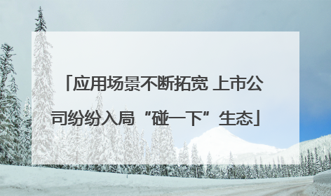 应用场景不断拓宽 上市公司纷纷入局“碰一下”生态
