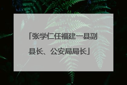 张学仁任福建一县副县长、公安局局长