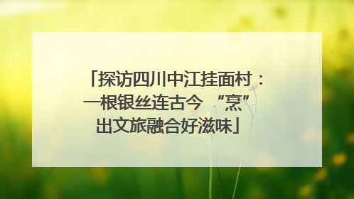 探访四川中江挂面村：一根银丝连古今 “烹”出文旅融合好滋味