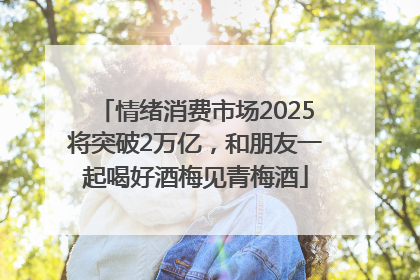 情绪消费市场2025将突破2万亿，和朋友一起喝好酒梅见青梅酒