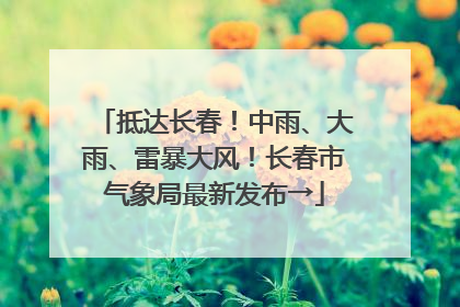 抵达长春！中雨、大雨、雷暴大风！长春市气象局最新发布→