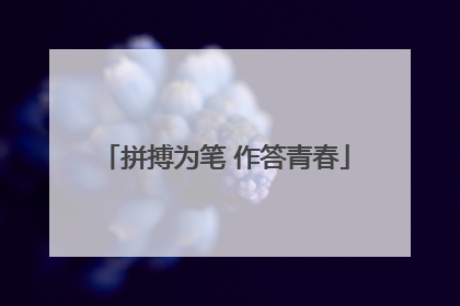 拼搏为笔 作答青春