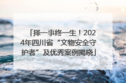 择一事终一生！2024年四川省“文物安全守护者”及优秀案例揭晓