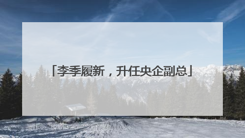 李季履新，升任央企副总