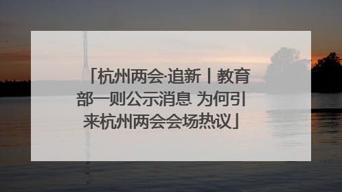 杭州两会·追新丨教育部一则公示消息 为何引来杭州两会会场热议