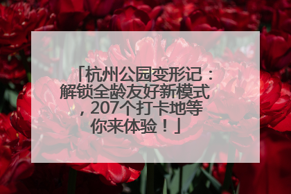 杭州公园变形记：解锁全龄友好新模式，207个打卡地等你来体验！