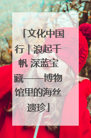 文化中国行｜浪起千帆 深蓝宝藏——博物馆里的海丝遗珍