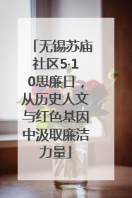无锡苏庙社区5·10思廉日，从历史人文与红色基因中汲取廉洁力量