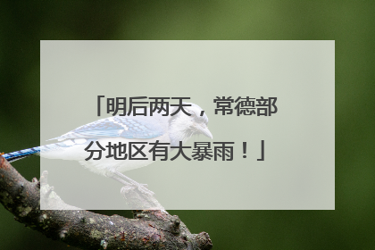 明后两天，常德部分地区有大暴雨！