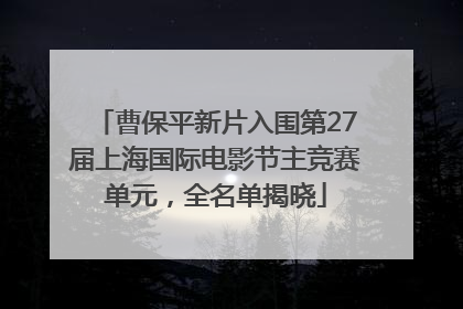 曹保平新片入围第27届上海国际电影节主竞赛单元，全名单揭晓