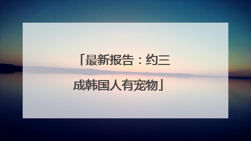 最新报告：约三成韩国人有宠物