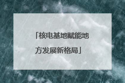 核电基地赋能地方发展新格局