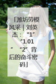 潍坊劳模风采｜刘英杰：“1”“1.01”“2”背后的奋斗密码