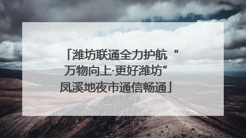 潍坊联通全力护航“万物向上·更好潍坊”凤溪地夜市通信畅通