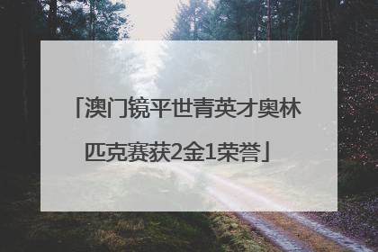 澳门镜平世青英才奥林匹克赛获2金1荣誉