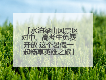 水泊梁山风景区对中、高考生免费开放 这个暑假一起畅享英雄之旅