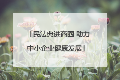 民法典进商圈 助力中小企业健康发展
