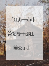 江苏一市市管领导干部任前公示
