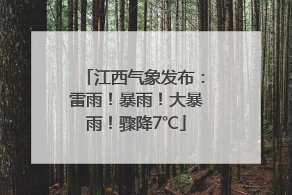 江西气象发布：雷雨！暴雨！大暴雨！骤降7℃