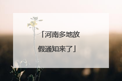 河南多地放假通知来了