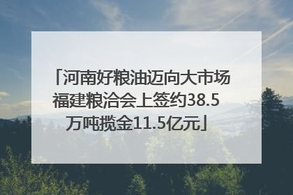 河南好粮油迈向大市场 福建粮洽会上签约38.5万吨揽金11.5亿元